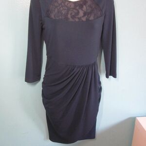 MARK + JAMES BADGLEY MISCHKA Size 2  Blue Fitted Event Dress  Lace Detail